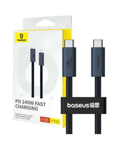 Кабель Baseus Flash Series 2 USB4 Full Featured Data Cable Type-C to Type-C 240W 1m Cluster Black (P10311803111-00)