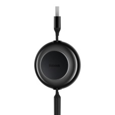 Кабель Baseus Bright Mirror 2 Series Retractable 3-in-1 Fast Charging Data Cable USB M+L+C 3.5A 1.1m Black (CAMJ010001)