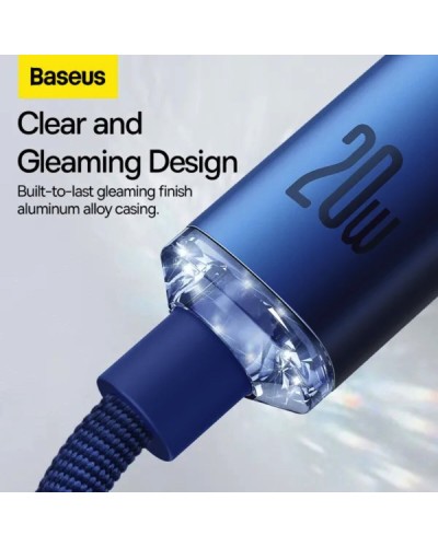 Кабель Baseus Crystal Shine Series Fast Charging Data Cable Type-C to iP 20W 2m Blue (CAJY000303)