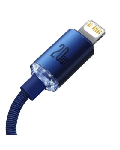 Кабель Baseus Crystal Shine Series Fast Charging Data Cable Type-C to iP 20W 2m Blue (CAJY000303)