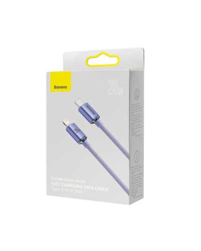 Кабель Baseus Crystal Shine Series Fast Charging Data Cable Type-C to iP 20W 2m Purple (CAJY000305)