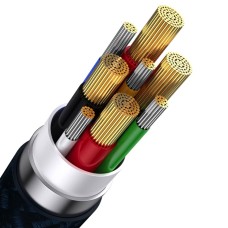 Кабель Baseus Flash Series Ⅱ Two-for-three Charging Cable U+C to M+L+C 100W 1.2m Blue (CASS030103)