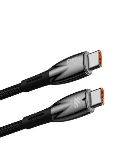 Кабель Baseus Glimmer Series Fast Charging Data Cable Type-C to Type-C 100W 2m Black (CADH000801)