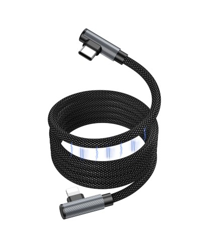 Кабель BOROFONE BU50 elbow magnetic PD charging data cable iP Black (6941991111129)