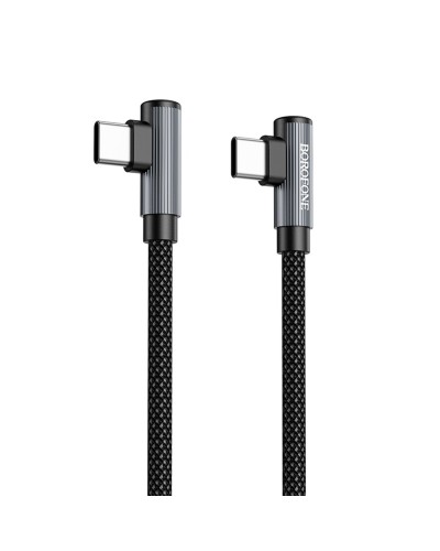 Кабель BOROFONE BU50 elbow magnetic 60W charging data cable Type-C to Type-C Black (6941991111136    )