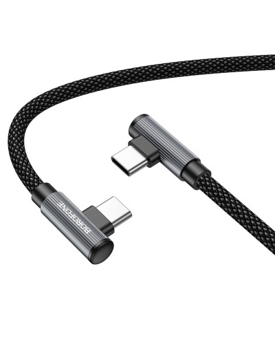 Кабель BOROFONE BU50 elbow magnetic 60W charging data cable Type-C to Type-C Black (6941991111136    )