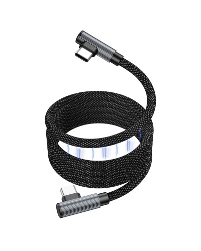 Кабель BOROFONE BU50 elbow magnetic 60W charging data cable Type-C to Type-C Black (6941991111136    )