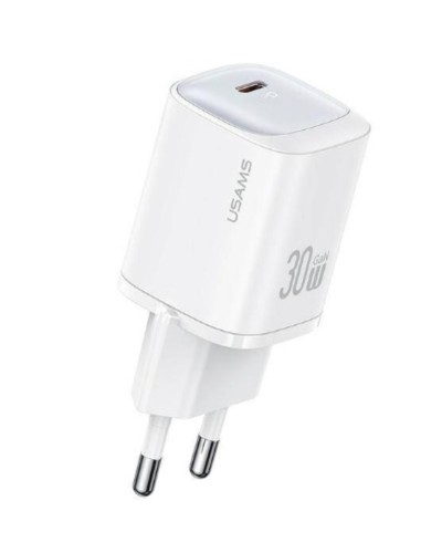 Зарядний пристрій Usams CC251 30W GaN 1C white (CC251TC02)