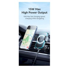 Автодержатель Usams CD230 Wireless Charging Car Holder (Air Vent) black (CD230ZJ01)