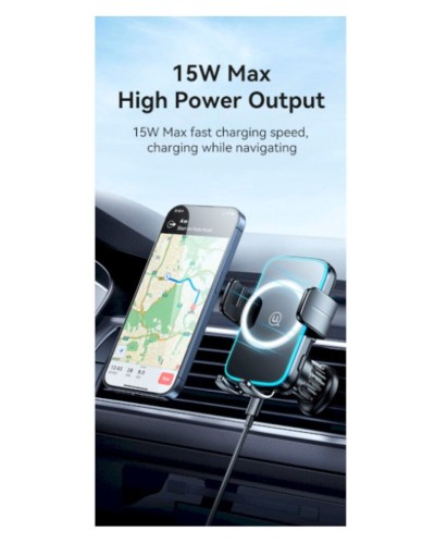 Автотримач Usams CD230  Wireless Charging Car Holder (Air Vent) black (CD230ZJ01)