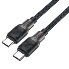 Кабель ACEFAST C10-03 Type-C to Type-C 3A, 60W, 1.2m, silicone, zinc connectors, Black (6974316283119)