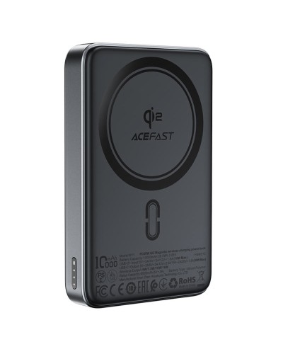 Зовнішній акумулятор ACEFAST M11 PD30W Qi2 magnetic wireless charging power bank 10000 mAh Black (6974316282341)