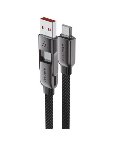 Кабель ACEFAST C13-05 USB/Type-C to Type-C 3A, 0.2m, nylon, zinc connectors, Black (6974316283539)