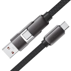 Кабель ACEFAST C13-05 USB/Type-C to Type-C 3A, 0.2m, nylon, zinc connectors, Black (6974316283539)