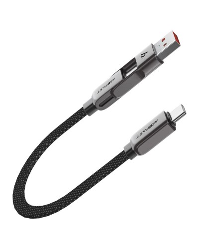 Кабель ACEFAST C13-05 USB/Type-C to Type-C 3A, 0.2m, nylon, zinc connectors, Black (6974316283539)