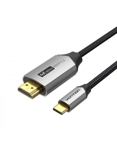 Кабель Vention Cotton Braided USB-C to HDMI Cable 1M Black Aluminum Alloy Type (CRBBF)