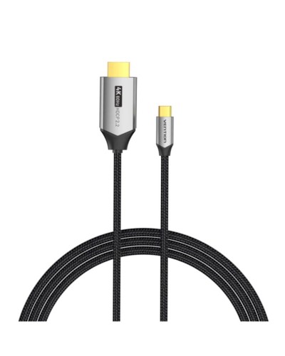 Кабель Vention Cotton Braided USB-C to HDMI Cable 1M Black Aluminum Alloy Type (CRBBF)