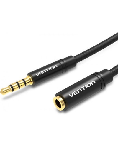 Кабель Vention Cotton Braided 3.5mm Audio Extension Cable 0.5M Black Metal Type (BHBBD)