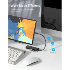 Хаб Vention Type-C для 4-Port USB 3.0 Hub with Power Supply Black 0.5M ABS Type (TGKBD)