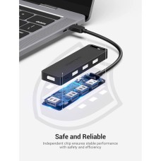 Хаб Vention Type-C для 4-Port USB 3.0 Hub with Power Supply Black 0.5M ABS Type (TGKBD)