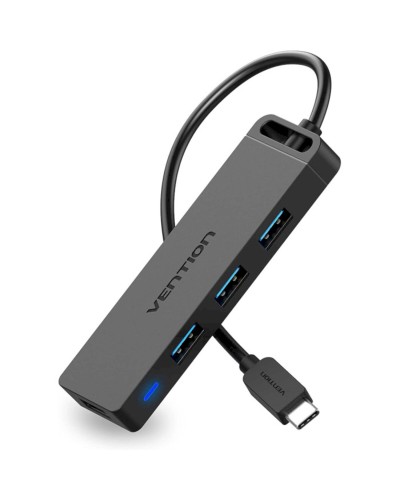 Хаб Vention Type-C to 4-Port USB 3.0 Hub with Power Supply Black 0.5M ABS Type (TGKBD)