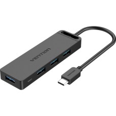 Хаб Vention Type-C to 4-Port USB 3.0 Hub with Power Supply Black 0.5M ABS Type (TGKBD)