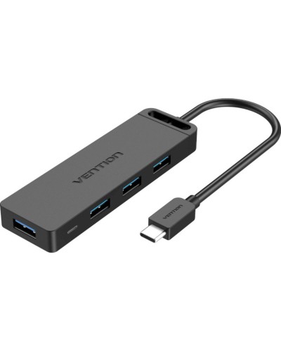 Хаб Vention Type-C to 4-Port USB 3.0 Hub with Power Supply Black 0.5M ABS Type (TGKBD)