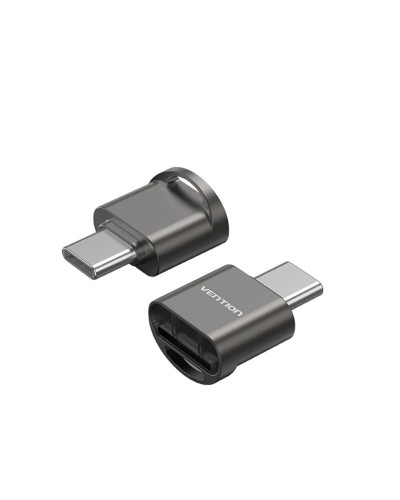 Картрідер Vention USB 2.0 Type-C MicroSD Card Reader Gray Zinc Alloy Type (CLMH0)