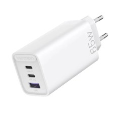 Зарядное устройство Vention 3-port USB(C+C+A) GaN Charger(65W/30W/30W) EU-Plug White (FEDW0-EU)