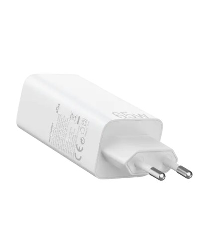 Зарядний пристрій Vention 3-port USB(C+C+A) GaN Charger(65W/30W/30W) EU-Plug White (FEDW0-EU)