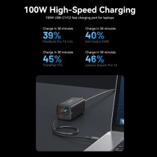 Зарядное устройство Vention 4-Port USB (C+C+A+A) GaN Charger (100W/100W/18W/18W) EU-Plug Black (FBSBG-EU)