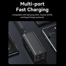Зарядное устройство Vention 4-Port USB (C+C+A+A) GaN Charger (100W/100W/18W/18W) EU-Plug Black (FBSBG-EU)
