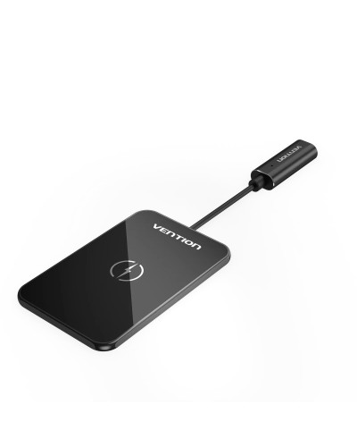 Бездротовий зарядний пристрій Vention Wireless Charger 15W Ultra-thin Mirrored Surface Type 0.05M Black (FGBBAG)