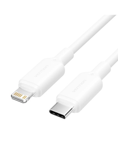 Кабель Vention USB 2.0 Type-C Male to Lightning Male 3A Cable 2M White PVC Type (LAKWH)