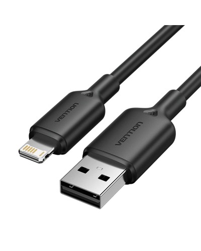 Кабель Vention USB 2.0 Type-A Male to Lightning Male 2.4A Cable 2M Black PVC Type (LAMBH)