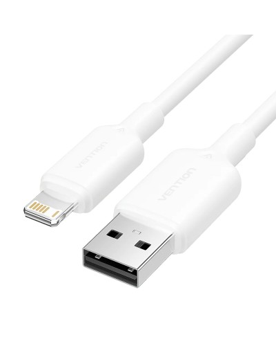 Кабель Vention USB 2.0 Type-A Male to Lightning Male 2.4A Cable 1M White PVC Type (LAMWF)