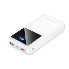 Внешний аккумулятор Vention 20000mAh Power Bank (Micro-USB+USB-C+USB-A+USB-A) 22.5W White LED Display Type (FHLW0)