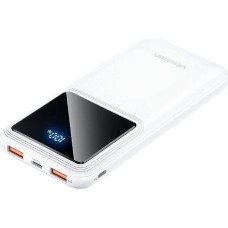 Зовнішній акумулятор Vention 10000mAh Power Bank (Micro-USB + USB-C + USB-A + USB-A) 22.5W White LED Display Type (FHKW0)