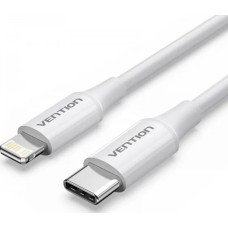 USB 2.0 Type-C Male to Lightning Male 3A Cable 1M White PVC Type (LAKWF)