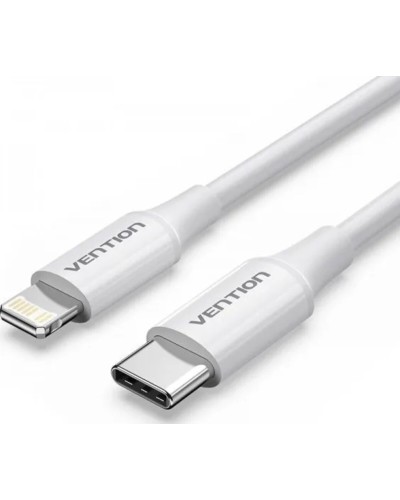 USB 2.0 Type-C Male to Lightning Male 3A Cable 1M White PVC Type (LAKWF)