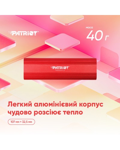 SSD External Patriot Transporter Lite 1TB Red Type-C (PTPL1TBPEC)