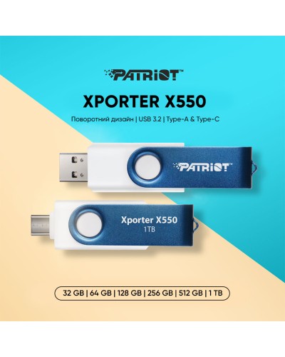 Flash Patriot USB 3.2 Gen 1 Xporter X550 32GB Type-A+C (PS32GX550AAD)