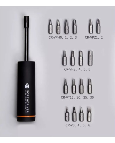 Викрутка Xiaomi Jiuxun Tools Screwdriver + бiти 18 шт. (Q/NBJX001) (Q/NBJX001)