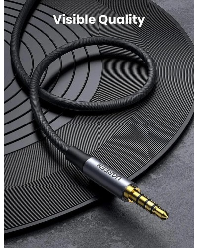 Аудіо кабель UGREEN 3.5mm 4-Pole M/M Audio Cable Alu Case 1m (UGR-10648)