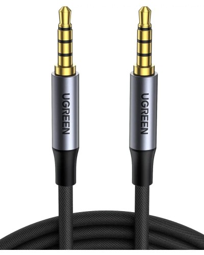 Аудіо кабель UGREEN 3.5mm 4-Pole M/M Audio Cable Alu Case 1m (UGR-10648)