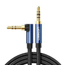 Аудио кабель UGREEN 3.5mm Male to 3.5mm Male Cable Gold Plated Metal Case with Braid 1m (Blue Black) (UGR-60179)