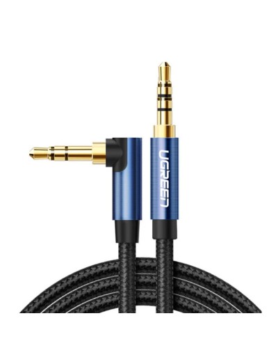 Аудио кабель UGREEN 3.5mm Male to 3.5mm Male Cable Gold Plated Metal Case with Braid 1m (Blue Black) (UGR-60179)