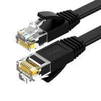 Сетевой кабель UGREEN Cat 6 U/UTP Lan Flat Cable 1m (Black) (UGR-50173)