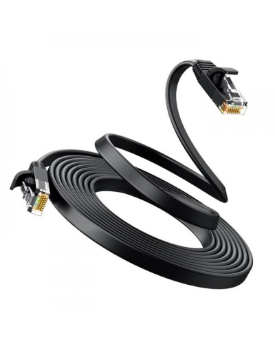 Мережевий кабель UGREEN Cat 6 U/UTP Lan Flat Cable 1m (Black) (UGR-50173)