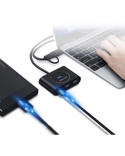 Хаб UGREEN USB 3.0 Hub  0.5m (Black) (UGR-20290)